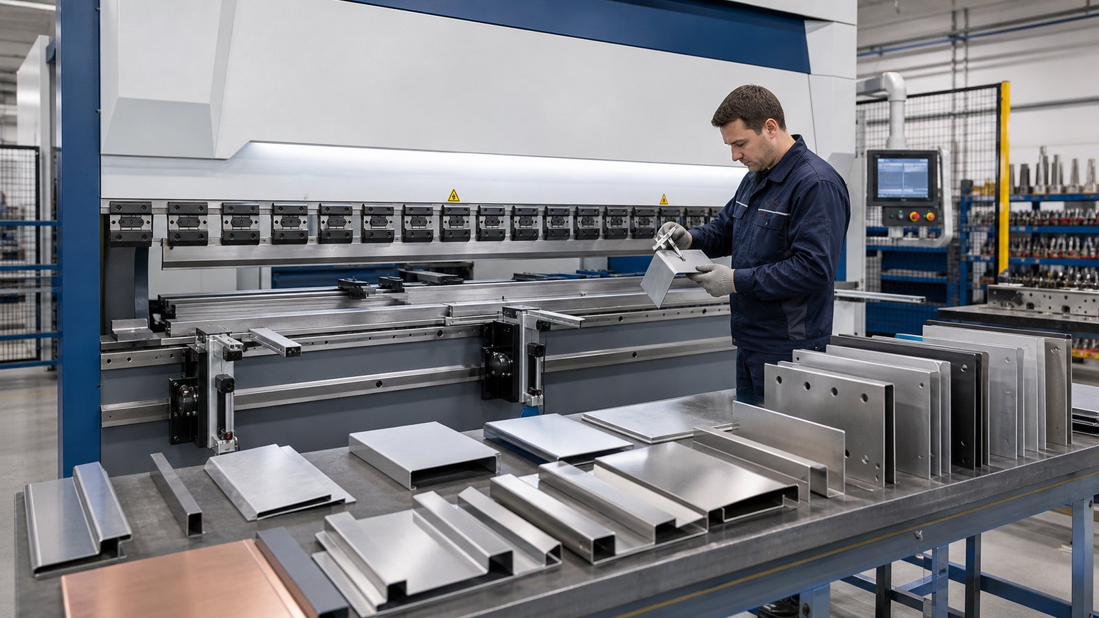 Automatic adjustable blade folding machine processing mixed thickness sheet metal panels