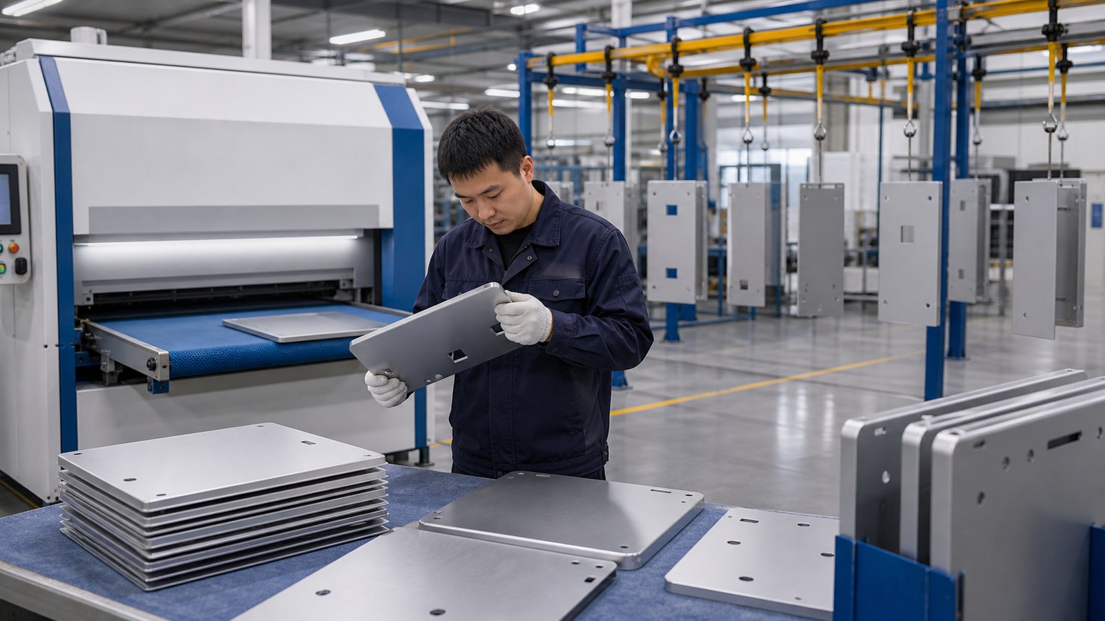 Rounded edge laser cut sheet metal panels prepared for powder coating