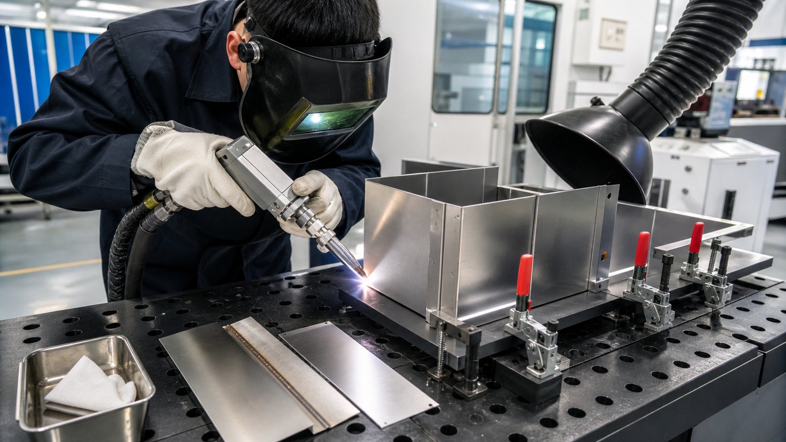 Handheld Laser Welding Fixtures for Clean Cabinet Seams